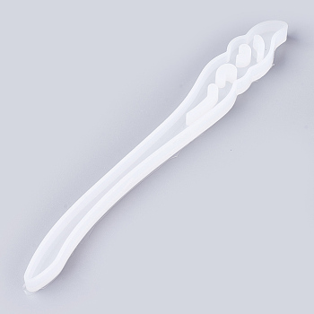 Hairpin DIY Silicone Molds, Resin Casting Molds, For UV Resin, Epoxy Resin Jewelry Making, Hair Stick Molds, White, 18.2x2.15x1.1cm