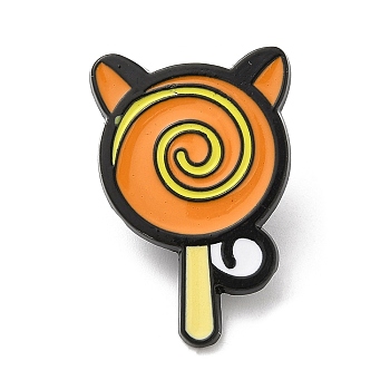 Halloween Theme Alloy Enamel Brooch, Pin for Backpack Clothes, Candy, 29x19x1.5mm