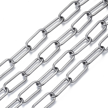 Unwelded Iron Paperclip Chains, Drawn Elongated Cable Chains, with Spool, Gunmetal, 24.4x10x2mm, about 32.8 Feet(10m)/roll