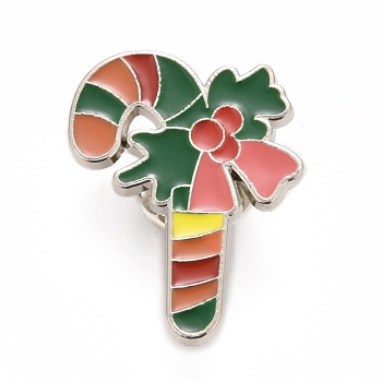 Christmas Candy Bar Enamel Pin, Alloy Badge for Backpack Clothes, Platinum, Colorful, 27x22x1.6mm