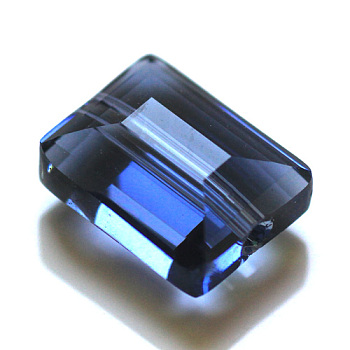 Imitation Austrian Crystal Beads, Grade AAA, Faceted, Rectangle, Prussian Blue, 6x8x4mm, Hole: 0.7~0.9mm