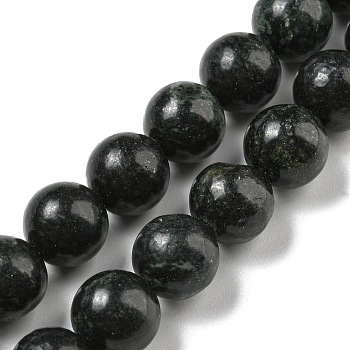 Natural Serpentine Beads Strands, Round, 10mm, Hole: 0.8mm, about 36pcs/strand, 14.96''~15.16''(38~38.5cm)