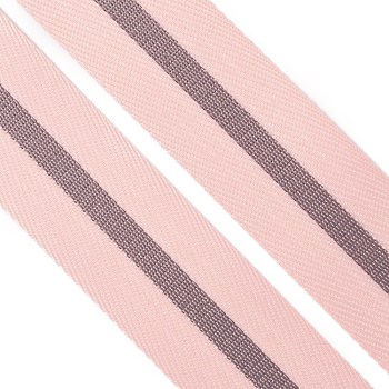 Chinlon Ribbon, Packaging Accessories, Stripe Pattern, Pink, 1-1/8 inch(27x0.3mm), about 20 yards/roll