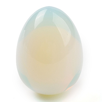 Opalite Palm Stones, Egg Reiki Polished Healing Pocket Stone for Anxiety Stress Relief Therapy, Easter Decor, 48x35~36mm