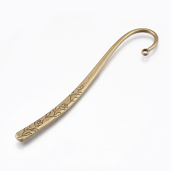 Tibetan Style Alloy Bookmarks Findings, Antique Bronze, 120x22x2.5mm, Hole: 3mm