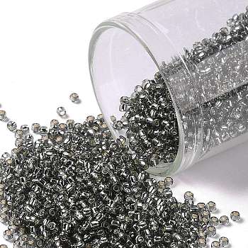 TOHO Round Seed Beads, Japanese Seed Beads, (29B) Silver Lined Gray, 15/0, 1.5mm, Hole: 0.7mm, about 135000pcs/pound