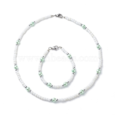 Light Green Glass Bracelets & Necklaces