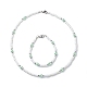 Plastic & Glass Pearl & Seed Beaded Bracelet and Necklace(SJEW-JS01255)-1
