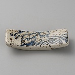 Hand Painting Ceramic Chopsticks Stands, Chopstick Rest, Curved Rectangle Shaped, Wave, 68x21x15mm(AJEW-WH0348-199C)