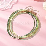 6Pcs 6 Colors White Round Shell Pearl and Glass Seed Beaded Necklaces, with 304 Stainless Steel End Chains, Golden, Green, 15.91 inch(40.4cm)(NJEW-JN05738)