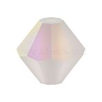 Preciosa&reg Crystal Beads, Czech Crystal, Bicone(451 69 302 Rondelle), 00030 20019 Crystal AB Matt, 6mm, Hole: 1mm(X-PRC-BA6-00030-20019)