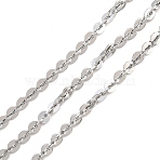 201 Stainless Steel Boston Link Chains, Unwelded, without Spool/Card Paper, Tarnish Free, Stainless Steel Color, 3.5x3x0.5mm(SA-CBA9448-01P)