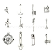 Tibetan Style Alloy Pendants, Mixed Shapes, Antique Silver, about 290~349pcs/416g(TIBEP-MSMC021-44AS)