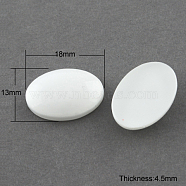 Spray Painted Glass Cabochons, Oval, White, 18x13mm, 4.5mm(Range: 4~5mm) thick(DGLA-R028-13)