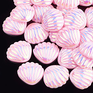 Resin Cabochons, AB Color, Shell, Pink, 21x19x6mm(X-CRES-S305-01F)