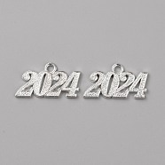 Alloy Pendants, Number 2024, Silver, 18x32x2mm, Hole: 3mm(FIND-WH0110-589)