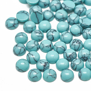 Synthetic Turquoise Cabochons, Dyed, Half Round/Dome, Medium Turquoise, 8x3.5mm(X-TURQ-S290-12C-8mm)
