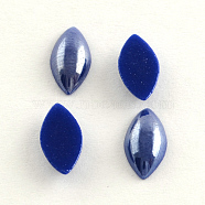 Pearlized Plated Opaque Glass Cabochons, Horse Eye, Blue, 18x9x4.5mm(PORC-S779-9x18-21)