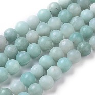 Round Natural Amazonite Bead Strands, 8mm, Hole: 1mm, about 46pcs/strand, 16 inch(G-I183-02-8mm)