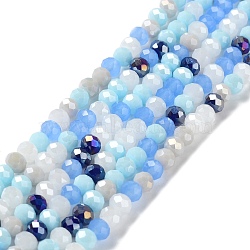 Glass Beads Strands, Faceted, Rondelle, Light Blue, 6x5mm, Hole: 1mm, about 85~88pcs/strand, 16.1~16.5 inch(41~42cm)(EGLA-A034-M6mm-40)