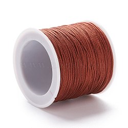Braided Nylon Thread, DIY Material for Jewelry Making, Saddle Brown, 0.8mm, 100yards/roll(X-NWIR-K013-A22)