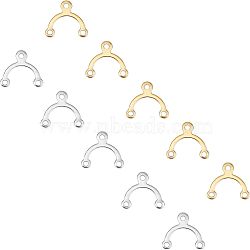 PVD Vacuum Plating 304 Stainless Steel Chandelier Components Links, Arch Shape, Golden & Stainless Steel Color, 8.5x9.5x0.5mm, Hole: 1mm, 2 Colors, 30pcs/color, 60pcs/box(STAS-UN0010-45B)