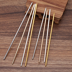 Iron Hair Stick Findings, Silver, 125x3mm(OHAR-PW0001-258S)