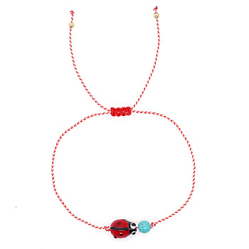 Fashionable Spring Collection Turquoise Ladybug Bracelet with Greek Matisse Theme