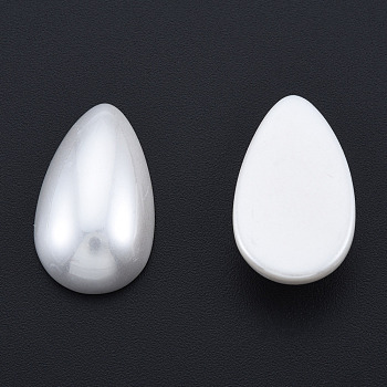 ABS Plastic Imitation Pearl Cabochons, Teardrop, Creamy White, 24~25x14x6~7mm