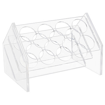 Glass Laboratory Test Tube Rack, 45 Degree Test Tube Holder, Clear, 154x104x109mm, Hole: 30mm