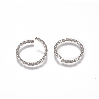 304 Stainless Steel Twisted Jump Rings, Open Jump Rings, Round Ring, Stainless Steel Color, 12 Gauge, 20x2mm, Inner Diameter: 16mm
