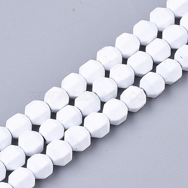 4mm White Polygon Non-magnetic Hematite Beads
