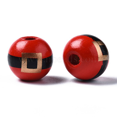 Painted Natural Wood European Beads(WOOD-S057-035)-4