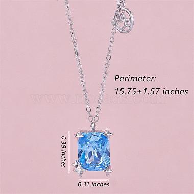 925 Sterling Silver Zircon Pendant Necklace 12 Constellation Pendant Necklace Jewelry Anniversary Birthday Gifts for Women Men(JN1088F)-2