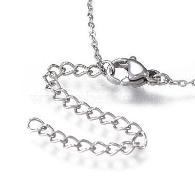 Ожерелья с подвесками из латуни с прозрачным кубическим цирконием(NJEW-R256-08P)-4