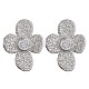 Imitation Druzy Gemstone Resin Flower Stud Earrings(EJEW-JE05318-01)-1