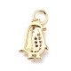 Brass Micro Pave Cubic Zirconia Charms(ZIRC-F131-21G)-2