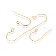 304 Stainless Steel Earring Hooks, with Horizontal Loop, Golden, 27.5x16.5x0.8mm, Hole: 1.8mm, 21 Gauge, Pin: 0.7mm(STAS-F227-29-G)
