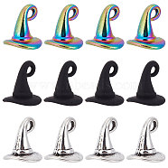 60Pcs 3 Style Rainbow Color Alloy Pendants, Cadmium Free & Lead Free, Witch Hat, Mixed Color, 11~12x10~11x10.5~11mm, Half Hole: 1.7~3mm, 20pcs/style(FIND-SC0004-19)