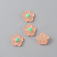 Spring Theme Translucent Resin Cabochons, Flower, Coral, 16.5x18x7mm(RESI-TAC0016-10A)