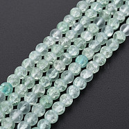 Crackle Glass Beads Strands, Dyed & Heated, Frosted, Round, Light Green, 4mm, Hole: 0.8mm, about 98~100pcs/strand, 15.35 inch(39cm)(GLAA-S192-D-006E)