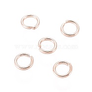 304 Stainless Steel Open Jump Rings, Rose Gold, 24 Gauge, 3x0.5mm, Inner Diameter: 2mm(STAS-O098-01RG-01)
