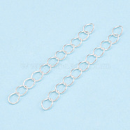 Iron Chain Extender, Curb Chains, Nickel Free, Silver, 70mm, Link: 5~5.5x3.5~4x0.5mm(IFIN-T007-11S-NF)