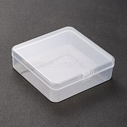 (Defective Closeout Sale: Scratch) Plastic Bead Containers, Square, Clear, 9.55x9.5x2.8cm(CON-XCP0001-61)