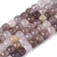 Natural Quartz Beads Strands, Faceted, Cube, 5~5.5x5~5.5x5~5.5mm, Hole: 1.2mm, about 68pcs/strand, 14.57 inch(37cm)(G-R460-051)