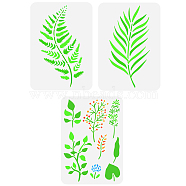 Plastic Drawing Painting Stencils Templates, for Painting on Scrapbook Fabric Tiles Floor Furniture Wood, Rectangle, Plants Pattern, 29.7x21cm, 3pcs/set(DIY-WH0172-1020)