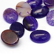 Oval Dyed Natural Crackle Agate Cabochons, Mauve, 20x15x5~7mm(G-R349-15x20-02)