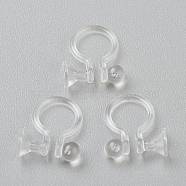 Plastic Clip-on Earring Findings, for Non-pierced Ears, Clear, 12.5x9x1.2mm, Hole: 0.9mm, Fit for 2.3mm Rhinestone(KY-P001-11A)