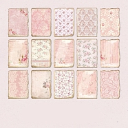 30 Sheets 15 Styles Vintage Flower Scrapbook Paper Pads, for DIY Album Scrapbook, Background Paper, Diary Decoration, Pink, 140x100mm, 2 sheets/style(PW-WG11618-02)