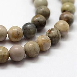 Natural Picasso Stone/Picasso Jasper Bead Strands, Round, 6mm, Hole: 1mm, about 62pcs/strand, 15.3 inch(39cm)(G-G667-01-6mm)